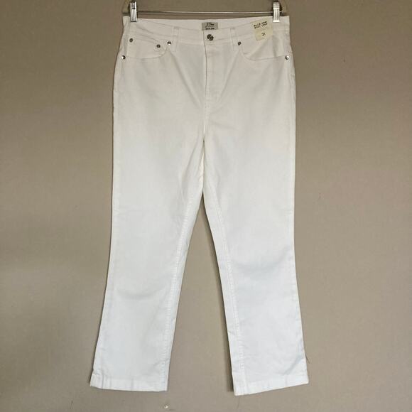 NWT J. Crew Billie Demi Boot Crop Jeans White High Waist Stretch Denim  Size  31 - Picture 5 of 16